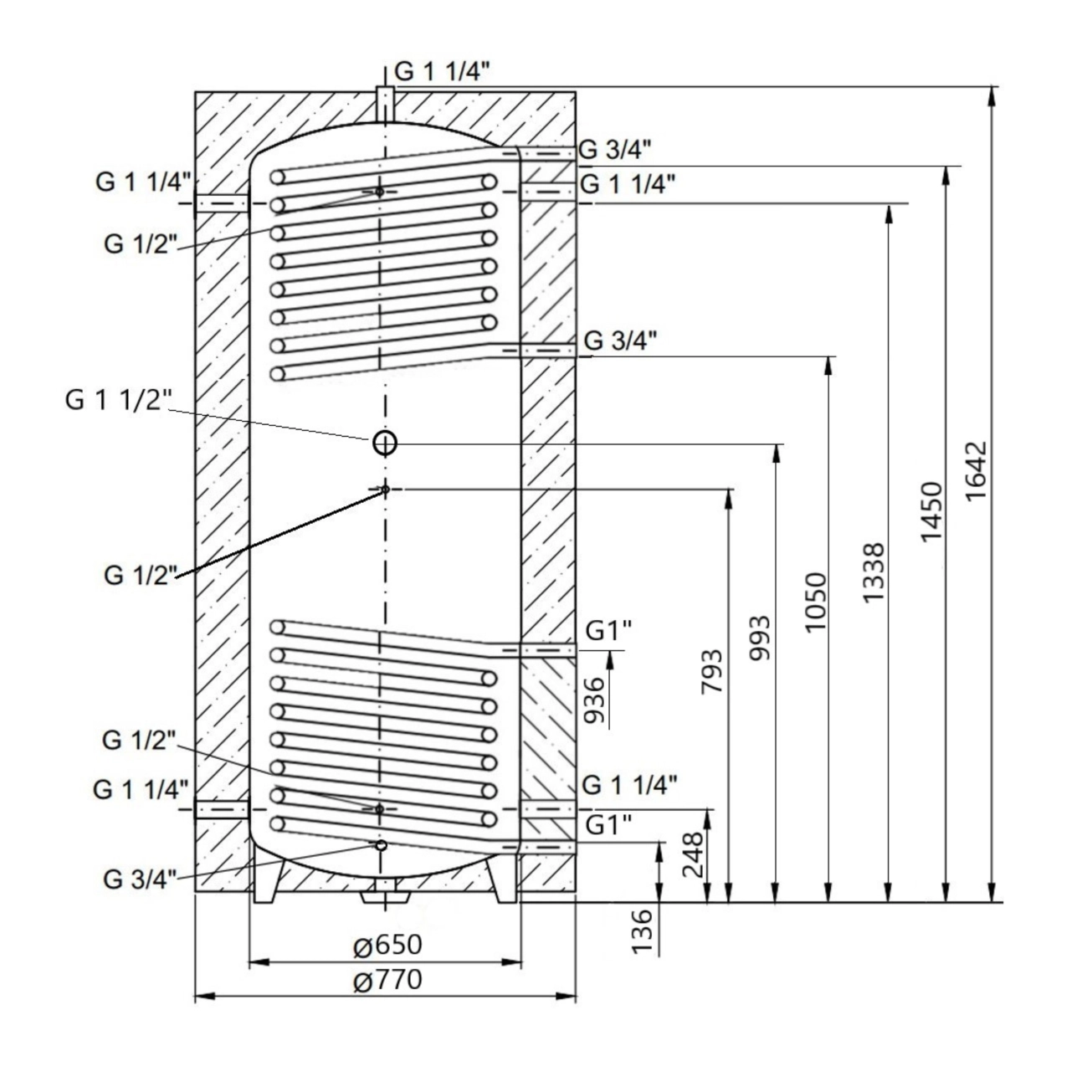 Теплоакумулятор Thermo Alliance TAI-11 500 60мм Фото - 1