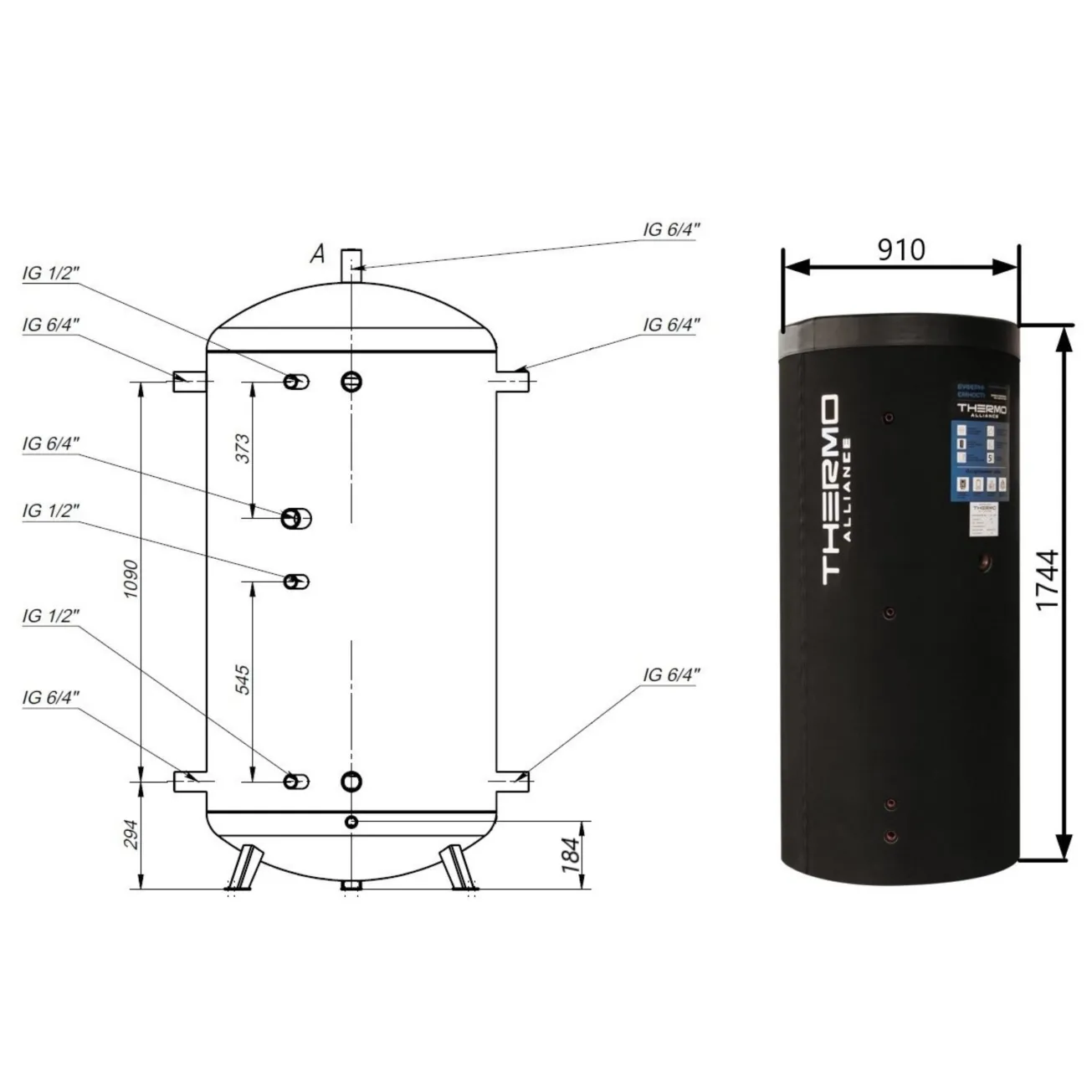 Теплоаккумулятор Thermo Alliance TA-ТАМ-00 750 с изоляцией 60 мм Фото - 1