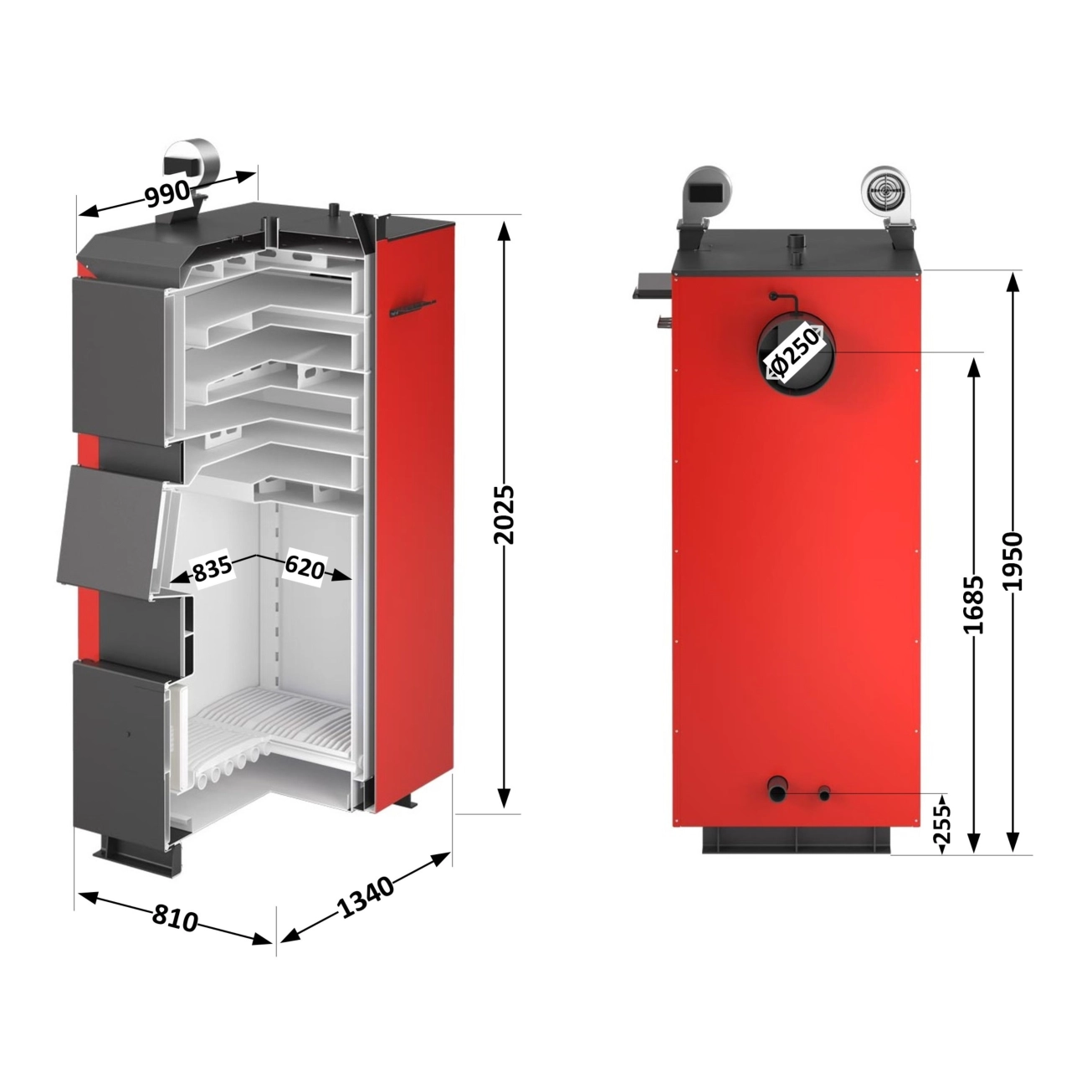 Котел твердопаливний сталевий Thermo Alliance Vulcan Plus V 4.0 VPSFW 100 Фото - 1