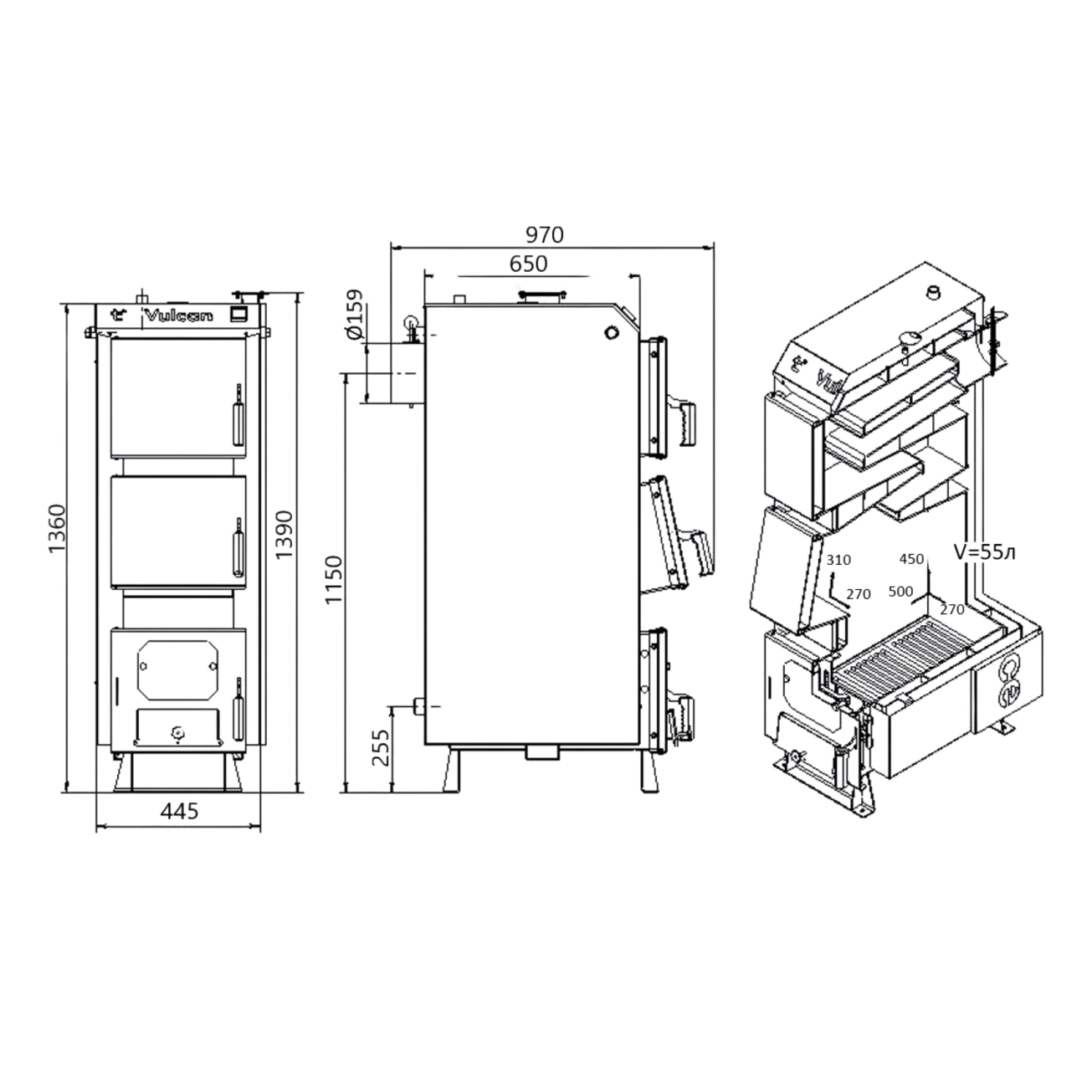 Котел твердопаливний сталевий Thermo Alliance Vulcan V 4.0 SF 15 Фото - 6