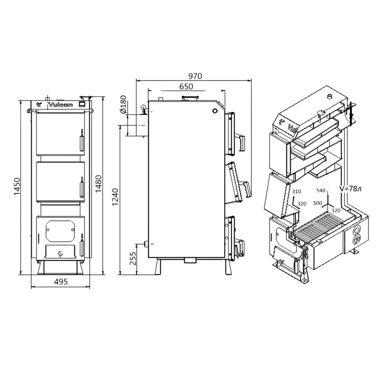 Котел твердопаливний сталевий Thermo Alliance Vulcan V 4.0 SF 20 Фото - 7