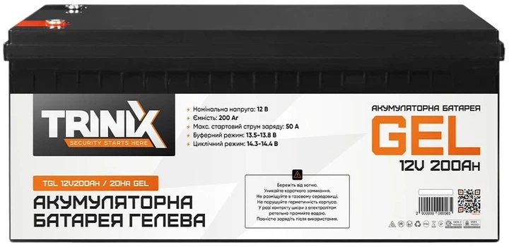 Акумуляторна батарея Trinix GEL 12V 200Ah (44-00015) Фото - 1