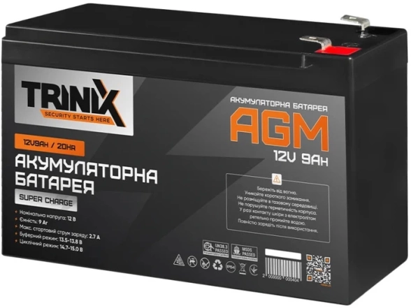 Акумуляторна батарея Trinix AGM Super Charge 12V 9Ah (44-00050)