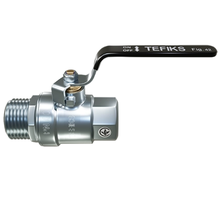 Кран кульовий різьбовий латунний UKSPAR, ручка Fig.42 / PN40 / DN20
