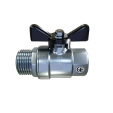 Кран шаровой резьбовой латунный UKSPAR, бабочка Fig.52 / PN40 / DN15