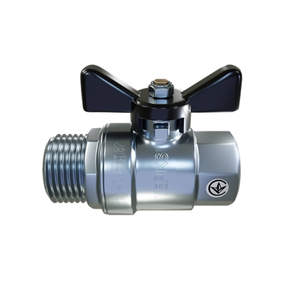 Кран кульовий різьбовий латунний UKSPAR, метелик Fig.52 / PN40 / DN20