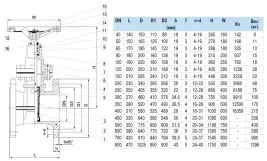 Засувка з обгумованим клином фланцева UKSPAR, Z101 / GJS500-7 / GJS500-7+EPDM / PN16 / DN65 Фото - 1