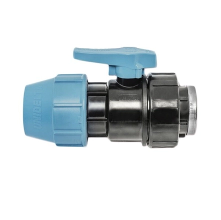 Кран кульовий для ПЕ труб UNIDELTA Ø25 x 3/4" ВР  PP-B (УФ захист)