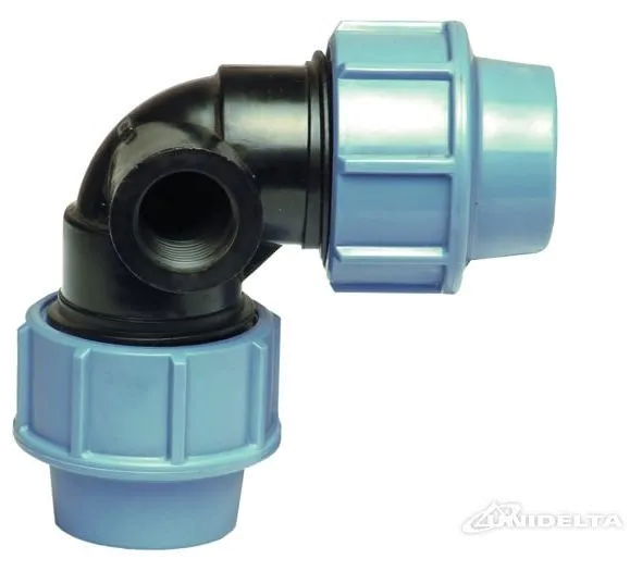 Коліно з боковою різьбою UNIDELTA Ø25 х 1/2" В  PN16  PP-B  (УФ захист)