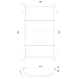 Рушникосушарка UNIO LT W 700-400-5 Драбинка Трапеція  Фото - 3