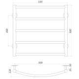 Рушникосушарка UNIO LD W 500-500-5 Драбинка Дуга  Фото - 2