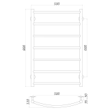 Рушникосушарка UNIO LD W 800-500-7 Драбинка Дуга вода Фото - 2