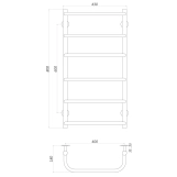 Полотенцесушитель UNIO LS W 800-400-6 Лесенка Скоба Скоба вода Фото - 2