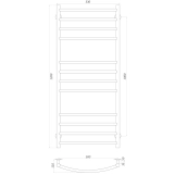 Полотенцесушитель UNIO LDE W 1200-500-12 Лесенка Дуга Элит вода Фото - 2