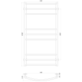 Полотенцесушитель UNIO LDE W 1000-500-9 BLK Лесенка Дуга Элит вода черная Фото - 2