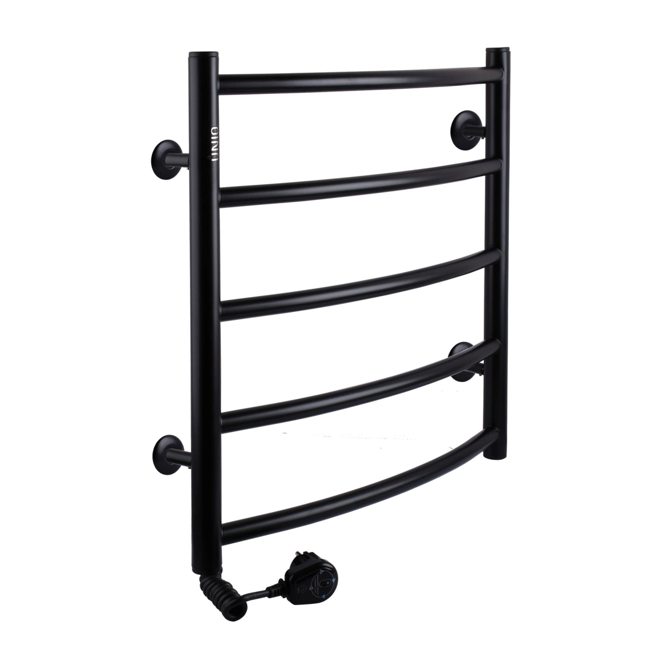 Рушникосушарка UNIO LD EL 500-500-5 BLK Драбинка Дуга чорна Фото - 1