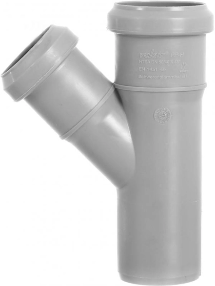 Трійник редукційний Valsir HTEA Ø50/40x45° (VS0510007)