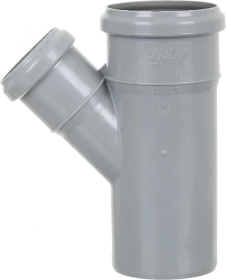 Трійник редукційний Valsir HTEA Ø75/50x45° (VS0510019)