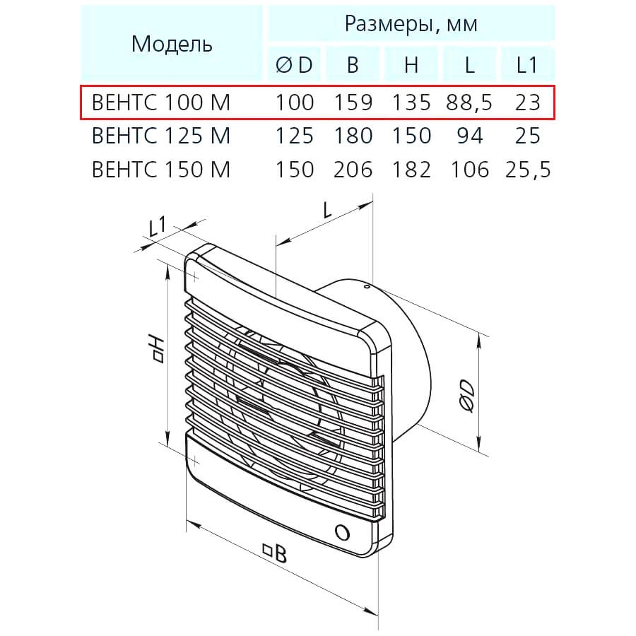 Витяжний вентилятор Вентс 100 МВ Л Фото - 2