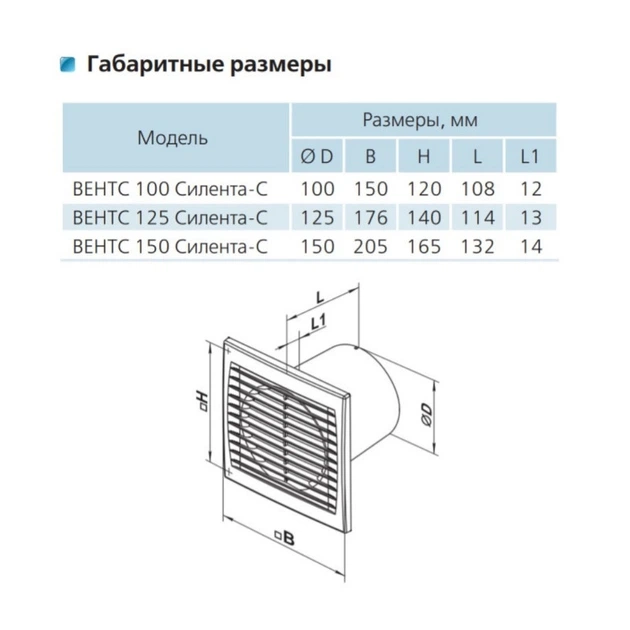 Витяжний вентилятор Вентс 100 Сілента-С Л Фото - 1