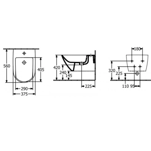 Біде Villeroy & Boch Subway 3.0 37,5x56см, White Alpin (44700001) Фото - 1