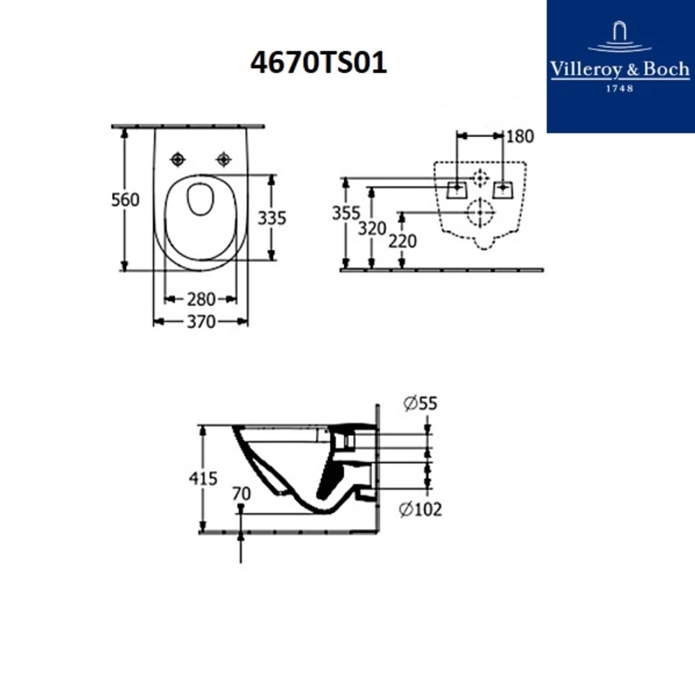 Унитаз подвесной Villeroy&Boch Subway 3.0 с сиденьем Soft Close (4670TS01) Фото - 3