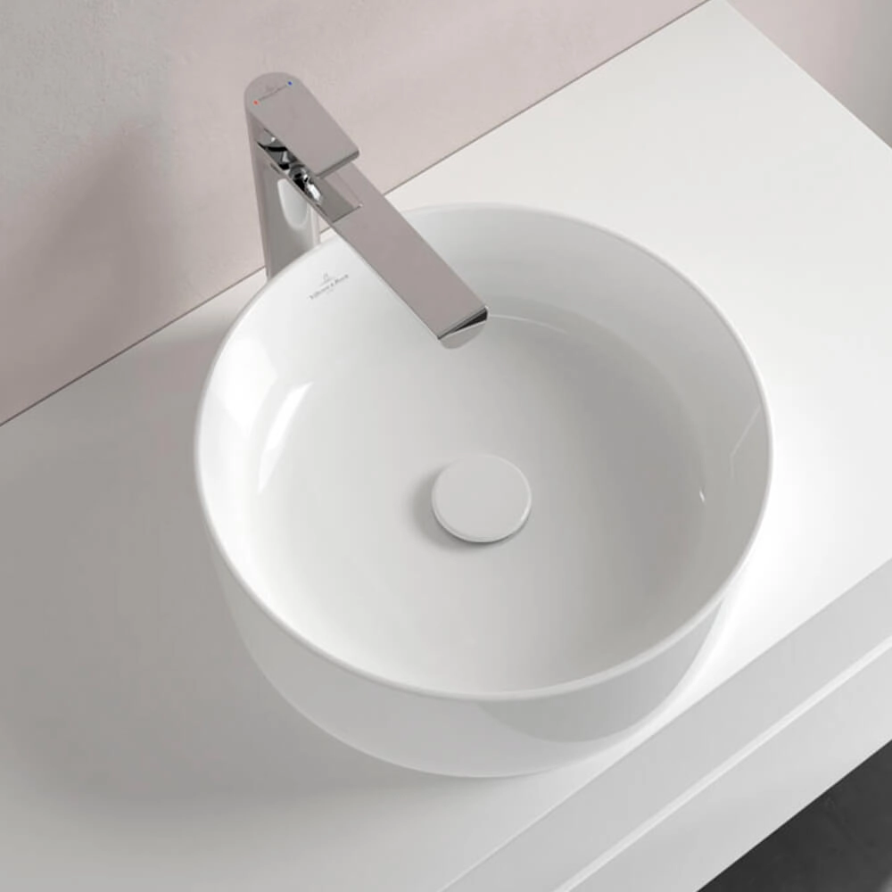Умывальник для установки на столешницу Villeroy & Boch Collaro d40, CeramicPlus, White Stone (4A1840RW) Фото - 3