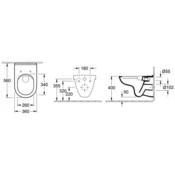 Подвесной унитаз Villeroy&Boch O.Novo Rimless Directflush (5660R001) Фото - 1