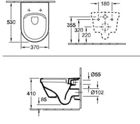 Подвесной унитаз Villeroy & Boch Architectura Open Flushing Rim (5684R001) Фото - 1