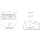 Ванна акриловая Villeroy&Boch O. Novo/Cassandra 180х80 см (uBA180CAS2V-01) Фото - 1