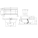 Ванна квариловая Villeroy&Boch Squaro Edge 170х75 см с ножками (uBQ170SQE2DV-01) Фото - 2