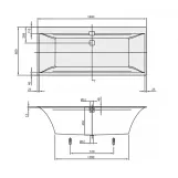 Ванна кварилова Villeroy&Boch Squaro 180х80 см з ніжками (uBQ180SQE2DV-01) Фото - 3