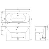 Кварцевая ванна Villeroy & Boch Oberon 2.0 180x80 (UBQ180OBR9CD00V-01) Фото - 1
