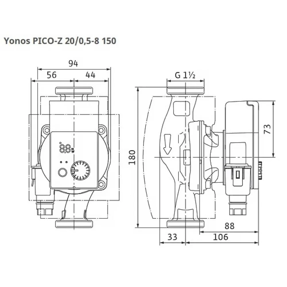 Циркуляційний насос Wilo Yonos PICO-Z 25/0,5-8 180 (4265692) Фото - 1