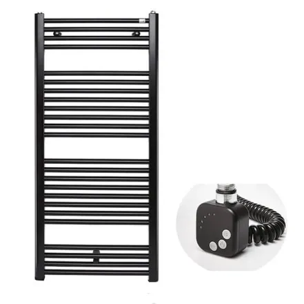 Полотенцесушитель электрический Zehnder Virando 500x1226 мм с кабелем. черный матовый (AB-120-050-9017-HEC-SC)