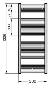 Рушникосушка комбінована Zehnder Virando 500x1226 мм хром (ABС-120-050-05-9016-NEX-MB)