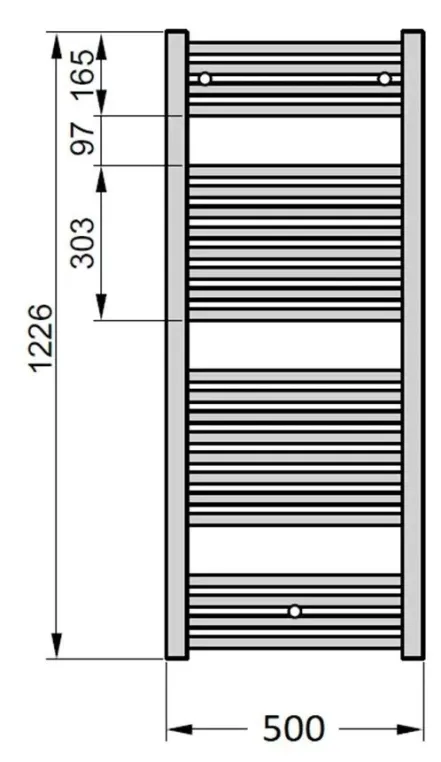 Полотенцесушитель комбинированный Zehnder Virando 500x1226 мм хром (ABС-120-050-05-9016-NEX-MB)
