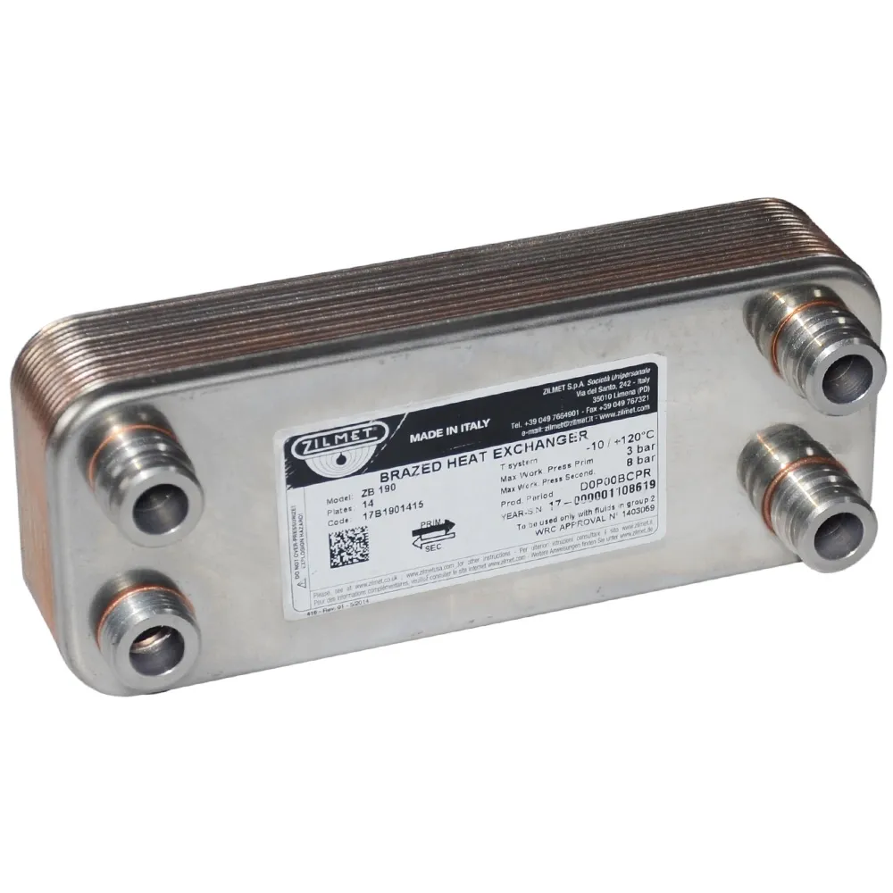 Теплообмінник Zilmet ZB 190, 14 пл. (INOX AISI 316L)(17B1901415)