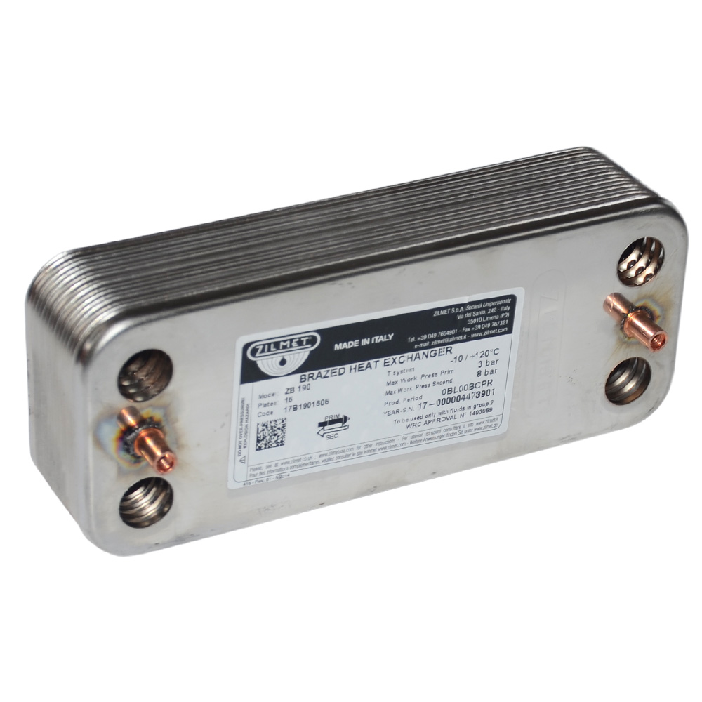 Теплообменник Zilmet ZB 190, 16 пл. (INOX AISI 316L)(17B1901606)