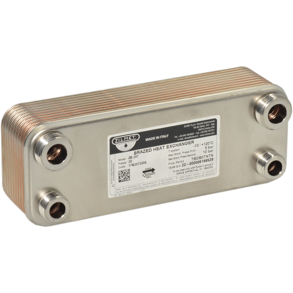 Теплообмінник Zilmet ZB 207, 20 пл. (INOX AISI 316L)(17B2072008)