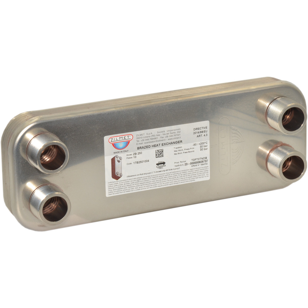 Теплообменник Zilmet ZB 250, 10 пл. (INOX AISI 316L) (17B2501004)