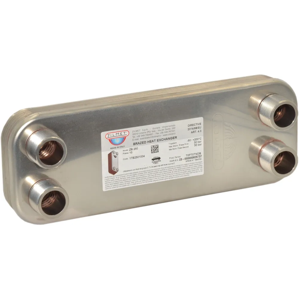 Теплообмінник Zilmet ZB 250, 10 пл. (INOX AISI 316L)(17B2501004)