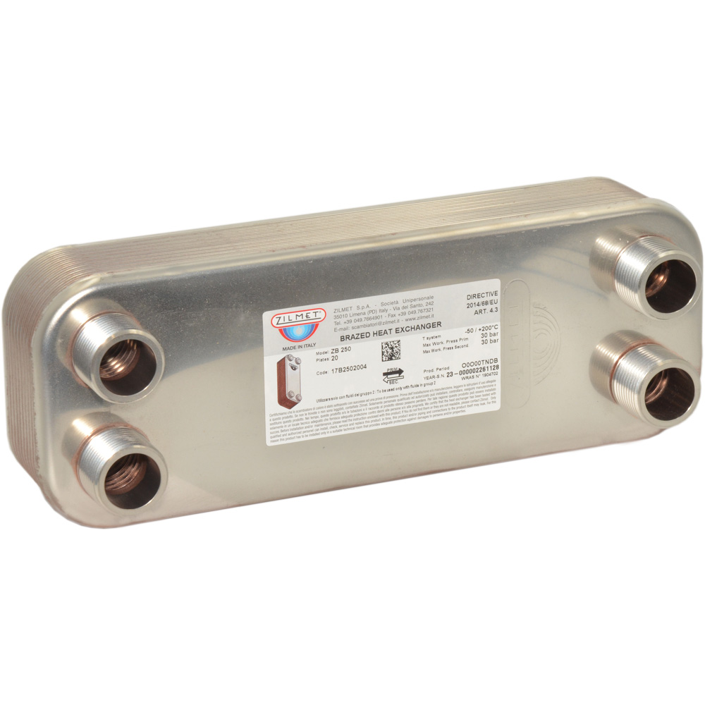 Теплообмінник Zilmet ZB 250, 20 пл. (INOX AISI 316L)(17B2502004)