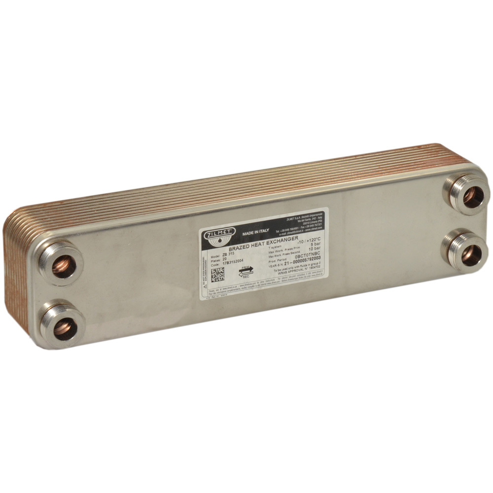 Теплообмінник Zilmet ZB 315, 20 пл. (INOX AISI 316L)(17B3152004)