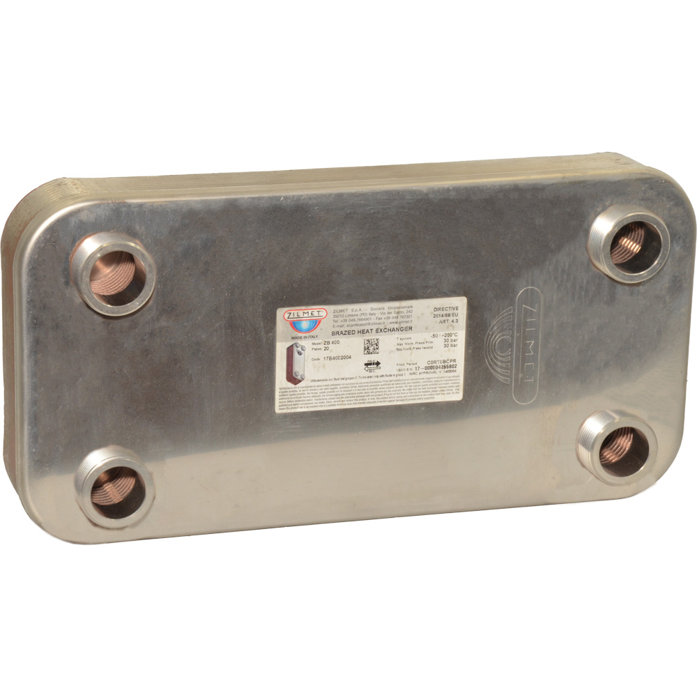 Теплообмінник Zilmet ZB 400, 20 пл. (INOX AISI 316L)(17B4002004)