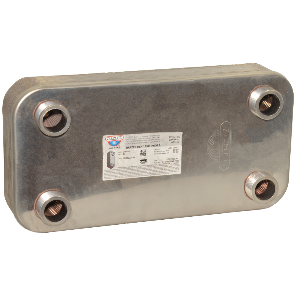 Теплообмінник Zilmet ZB 400, 24 пл. (INOX AISI 316L)(17B4002404)
