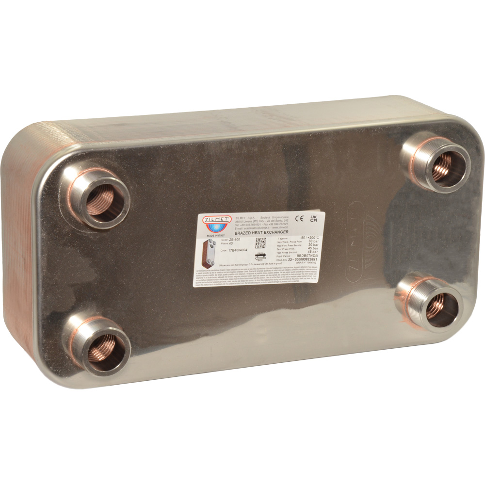 Теплообмінник Zilmet ZB 400, 40 пл. (INOX AISI 316L)(17B4004004)