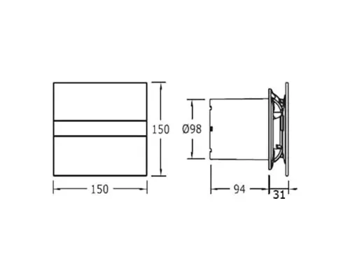 Вытяжной вентилятор Cata E-100 G BK Фото - 4