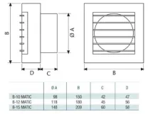 Вытяжной вентилятор Cata B-10 MATIC Фото - 2