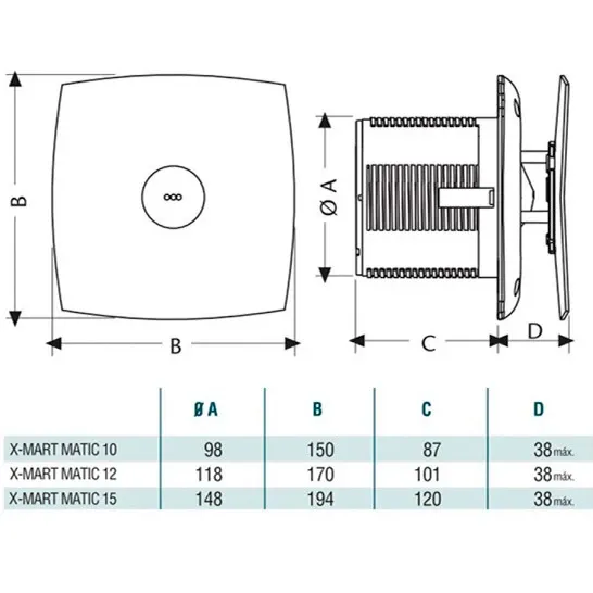 Вытяжной вентилятор Cata X-MART 10 MATIC T Фото - 3